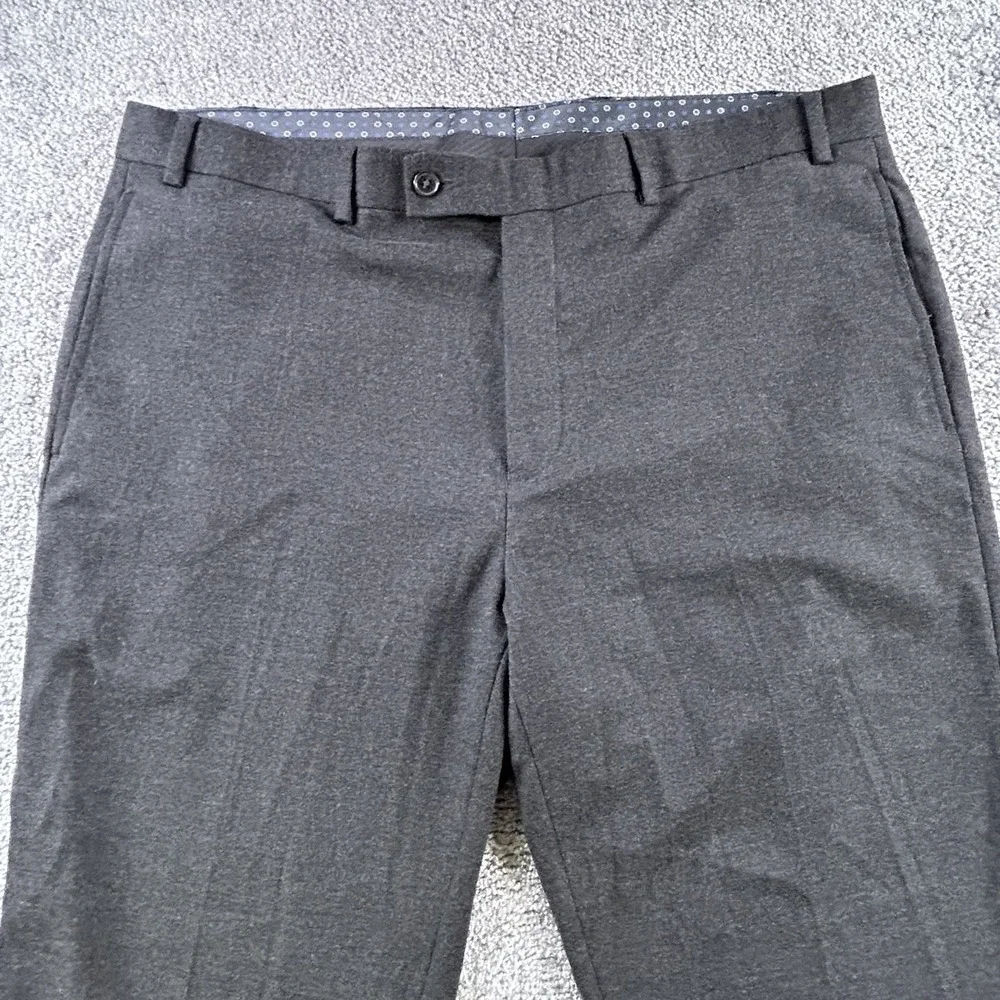 Lauren Ralph Lauren Mens Gray Flat Front Dress Pants 38x32 Charcoal Poly Blend